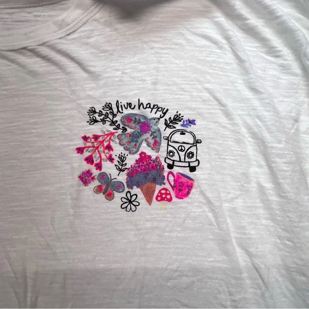 Natural Life Womens Oversized Cotton Doodle Tee Sz XXL Boho Hippie Casual - Picture 5 of 14